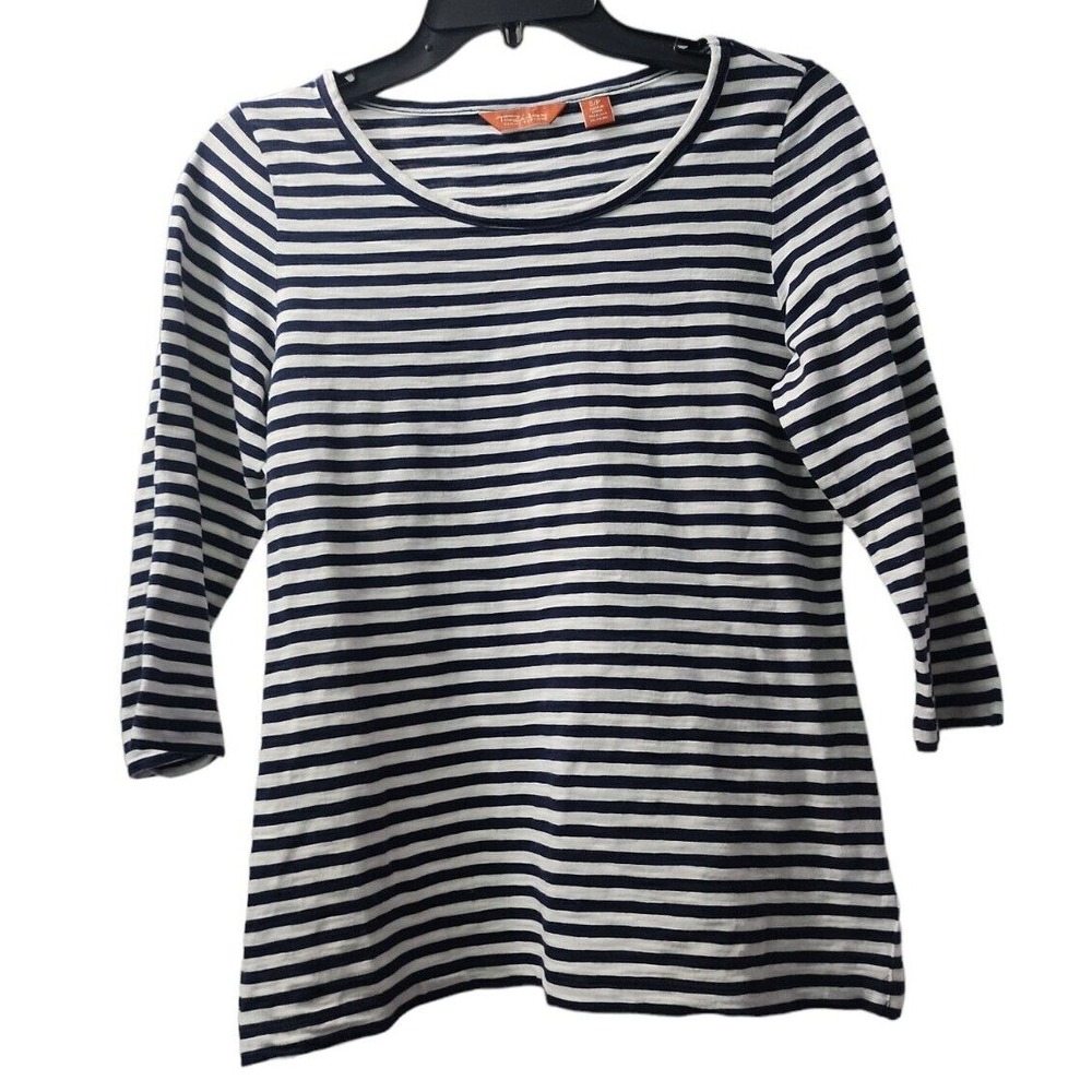 Tommy Bahama Relax Striped 3/4 Sleeve Top Nautical Casual Tee Size‎ S